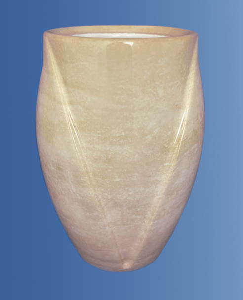 Vaso a "V" effetto marmorizzato travertino
