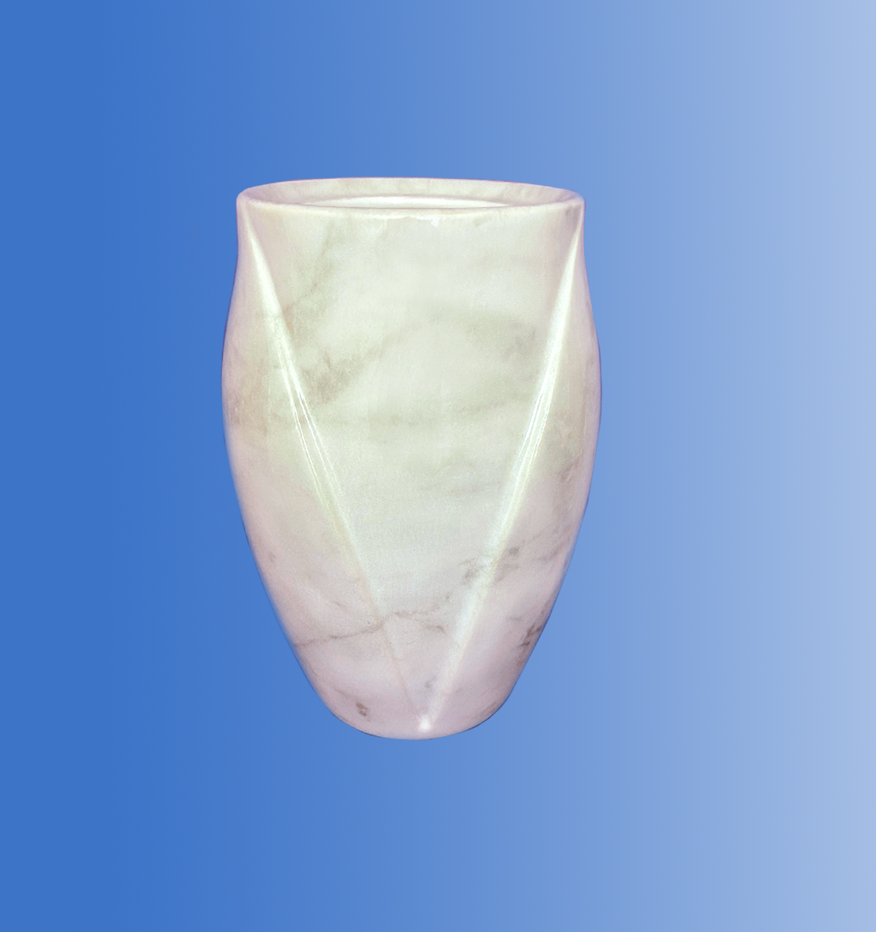 Vaso a "V" effetto marmorizzato carrara